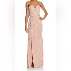 Avery G crushed velvet strapless formal gown, evening gown, size 4